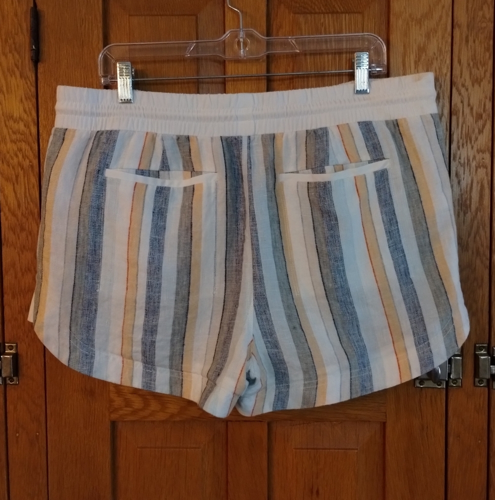 Athleta Linen Striped Pull-On Drawstring Shorts - Picture 6 of 13